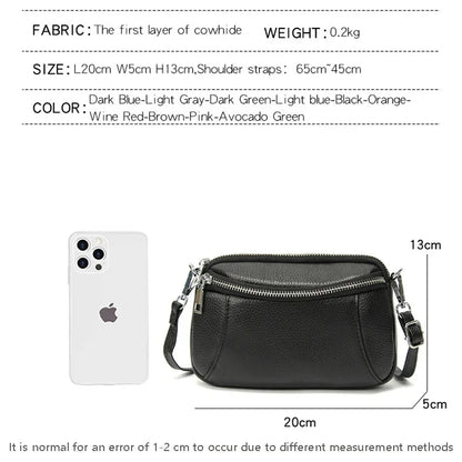 Crossbody for Women Fashion Sling Shoulder Bag Genuine Leather Causal Women's Commuting Satchel Bags Cross Body Purse