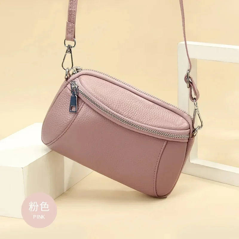 Crossbody for Women Fashion Sling Shoulder Bag Genuine Leather Causal Women's Commuting Satchel Bags Cross Body Purse