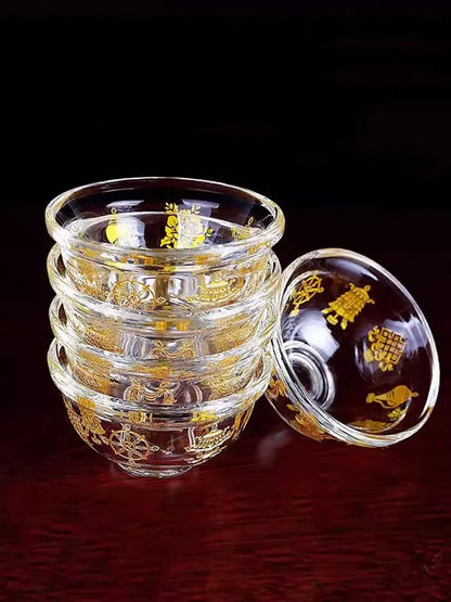 Crystal Auspicious Water Bowl Tibetan Buddhism for The Cup of Water Cup Buddha Supply Bowl Single 8/9cm