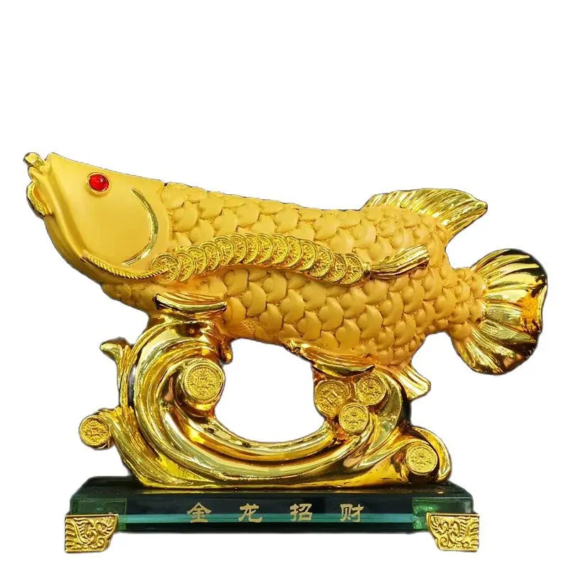 Crystal Car Fortune Golden Dragon Fish Ornaments Home Living Room Wine Cabinet Decoration Living Room Office Shop Opening Gifts