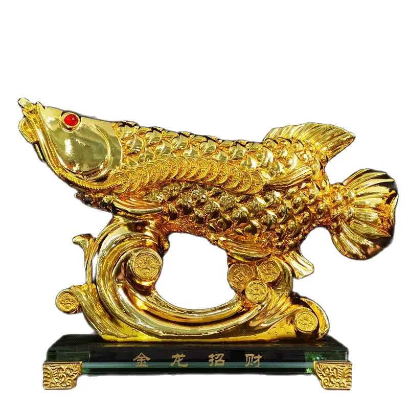 Crystal Car Fortune Golden Dragon Fish Ornaments Home Living Room Wine Cabinet Decoration Living Room Office Shop Opening Gifts