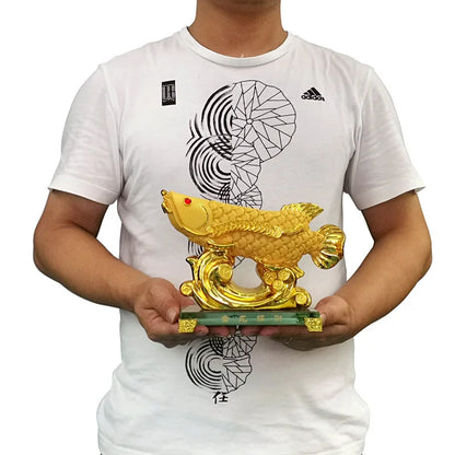 Crystal Car Fortune Golden Dragon Fish Ornaments Home Living Room Wine Cabinet Decoration Living Room Office Shop Opening Gifts