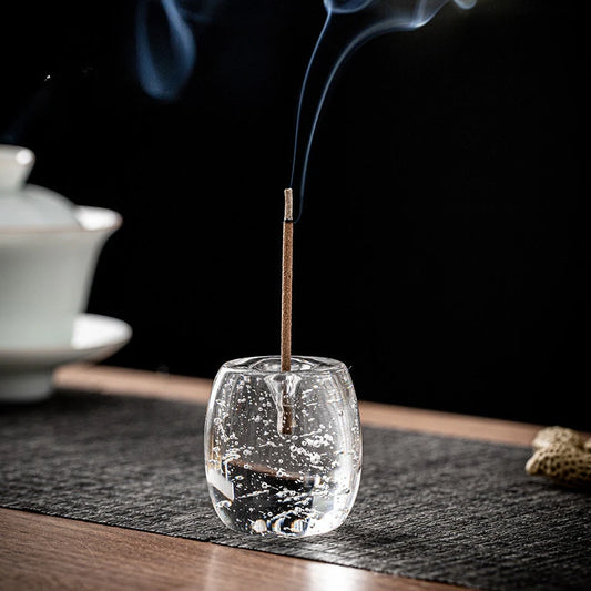 Crystal Glass Line Incense Holder Seat Aromatherapy Furnace Teapot Lid Stand Household Kung Fu Tea Set Supplies Tea Ceremony