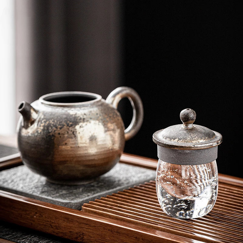 Crystal Glass Line Incense Holder Seat Aromatherapy Furnace Teapot Lid Stand Household Kung Fu Tea Set Supplies Tea Ceremony