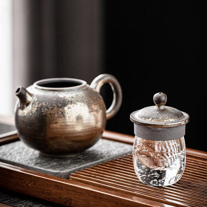 Crystal Glass Line Incense Holder Seat Aromatherapy Furnace Teapot Lid Stand Household Kung Fu Tea Set Supplies Tea Ceremony