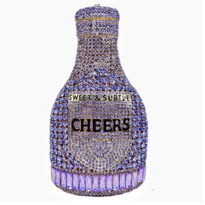 Crystal Handbags Lady Gold Rhinestones Evening Bags For Bridal Stones Bottle Cheer Clutches Bags Wedding Party
