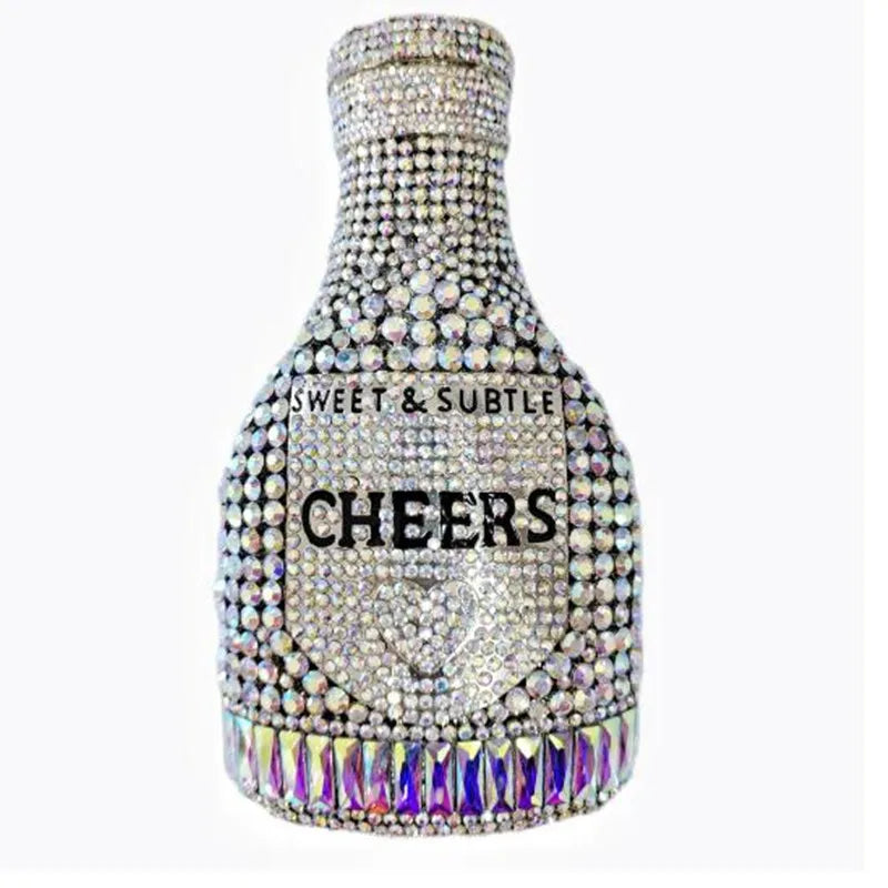 Crystal Handbags Lady Gold Rhinestones Evening Bags For Bridal Stones Bottle Cheer Clutches Bags Wedding Party