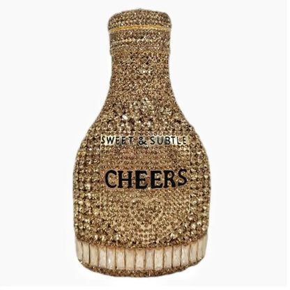 Crystal Handbags Lady Gold Rhinestones Evening Bags For Bridal Stones Bottle Cheer Clutches Bags Wedding Party