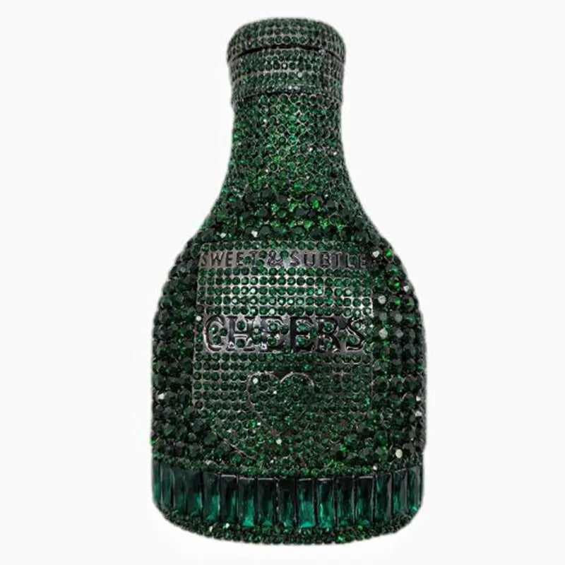 Crystal Handbags Lady Gold Rhinestones Evening Bags For Bridal Stones Bottle Cheer Clutches Bags Wedding Party