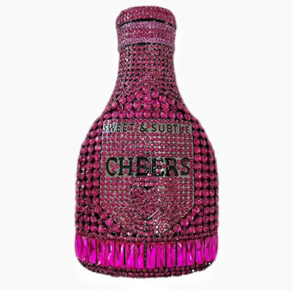 Crystal Handbags Lady Gold Rhinestones Evening Bags For Bridal Stones Bottle Cheer Clutches Bags Wedding Party
