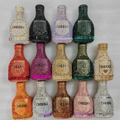 Crystal Handbags Lady Gold Rhinestones Evening Bags For Bridal Stones Bottle Cheer Clutches Bags Wedding Party
