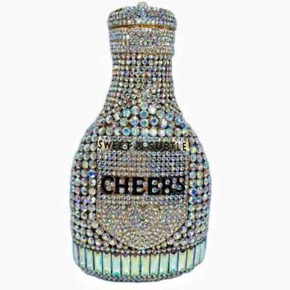 Crystal Handbags Lady Gold Rhinestones Evening Bags For Bridal Stones Bottle Cheer Clutches Bags Wedding Party