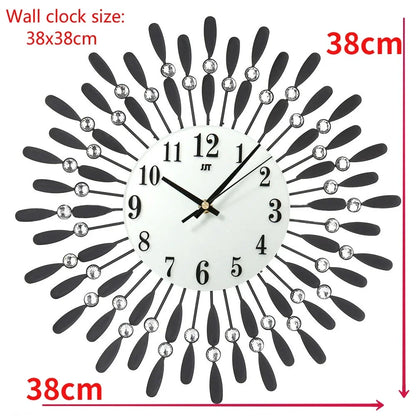 Crystal Sun Modern Style Silent Wall Clock 38X38cm, 2020 New Product Living Room Office Home Wall Decoration