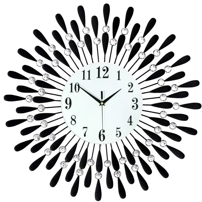 Crystal Sun Modern Style Silent Wall Clock 38X38cm, 2020 New Product Living Room Office Home Wall Decoration