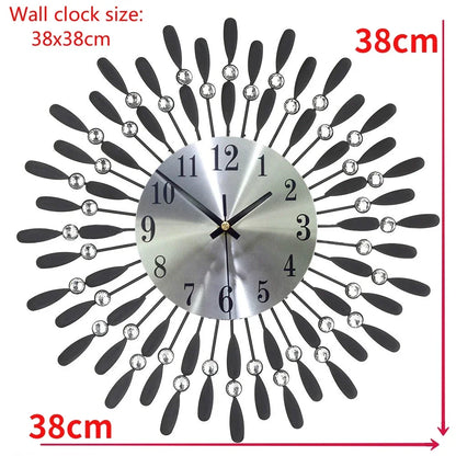 Crystal Sun Modern Style Silent Wall Clock 38X38cm, 2020 New Product Living Room Office Home Wall Decoration