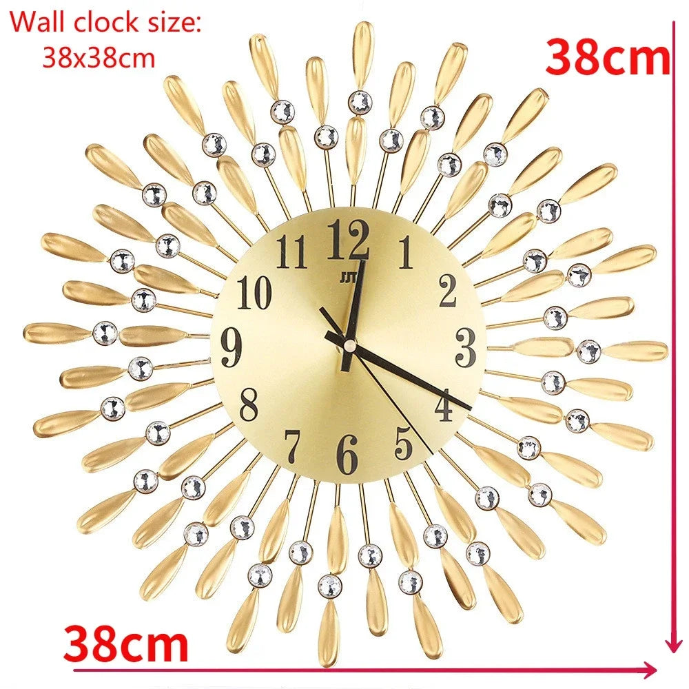 Crystal Sun Modern Style Silent Wall Clock 38X38cm, 2020 New Product Living Room Office Home Wall Decoration