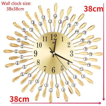 Crystal Sun Modern Style Silent Wall Clock 38X38cm, 2020 New Product Living Room Office Home Wall Decoration
