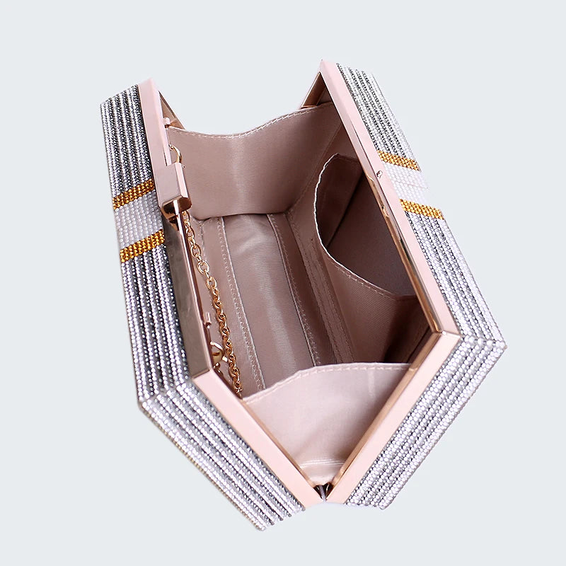 Crystal Women's Wedding Clutch Bag Luxury Designer Diamond Evening Bag Party Money Purses and Handbags Chain Shoulder Bag