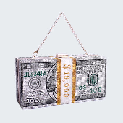 Crystal Women's Wedding Clutch Bag Luxury Designer Diamond Evening Bag Party Money Purses and Handbags Chain Shoulder Bag