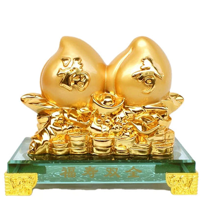 Crystal-bottom golden birthday peach ornaments wholesale for elders, parents, milk, old people's birthday and birthday gifts