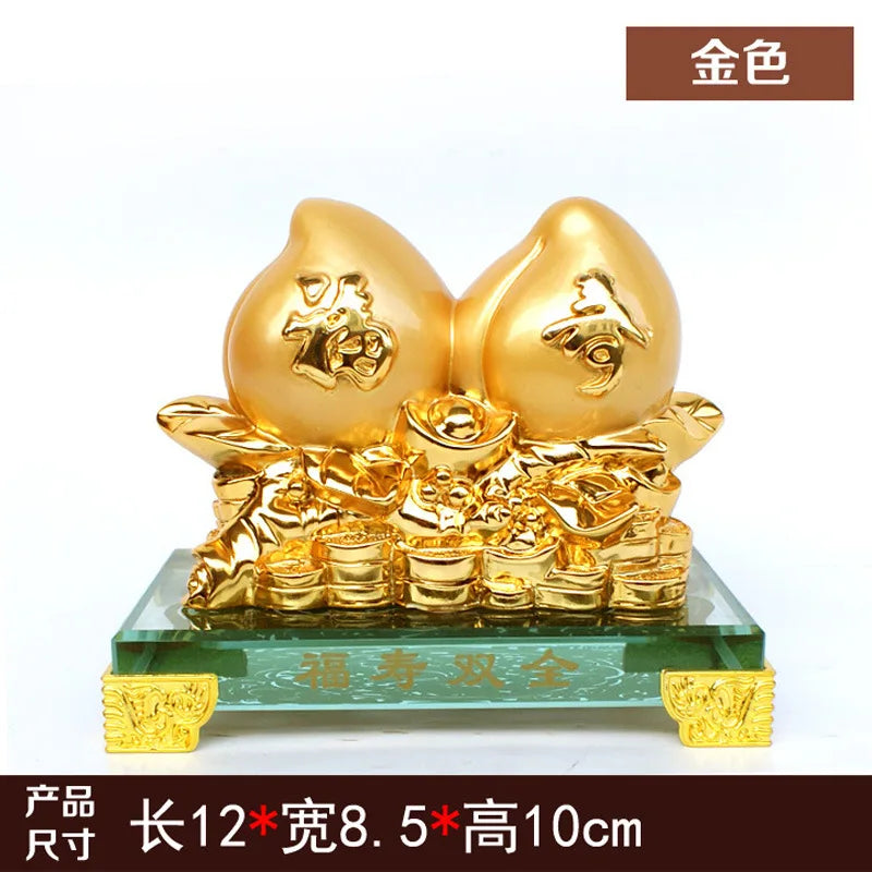 Crystal-bottom golden birthday peach ornaments wholesale for elders, parents, milk, old people's birthday and birthday gifts