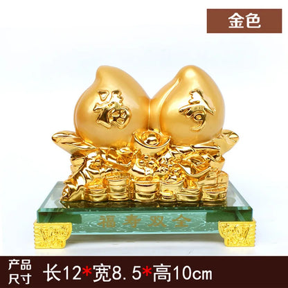 Crystal-bottom golden birthday peach ornaments wholesale for elders, parents, milk, old people's birthday and birthday gifts