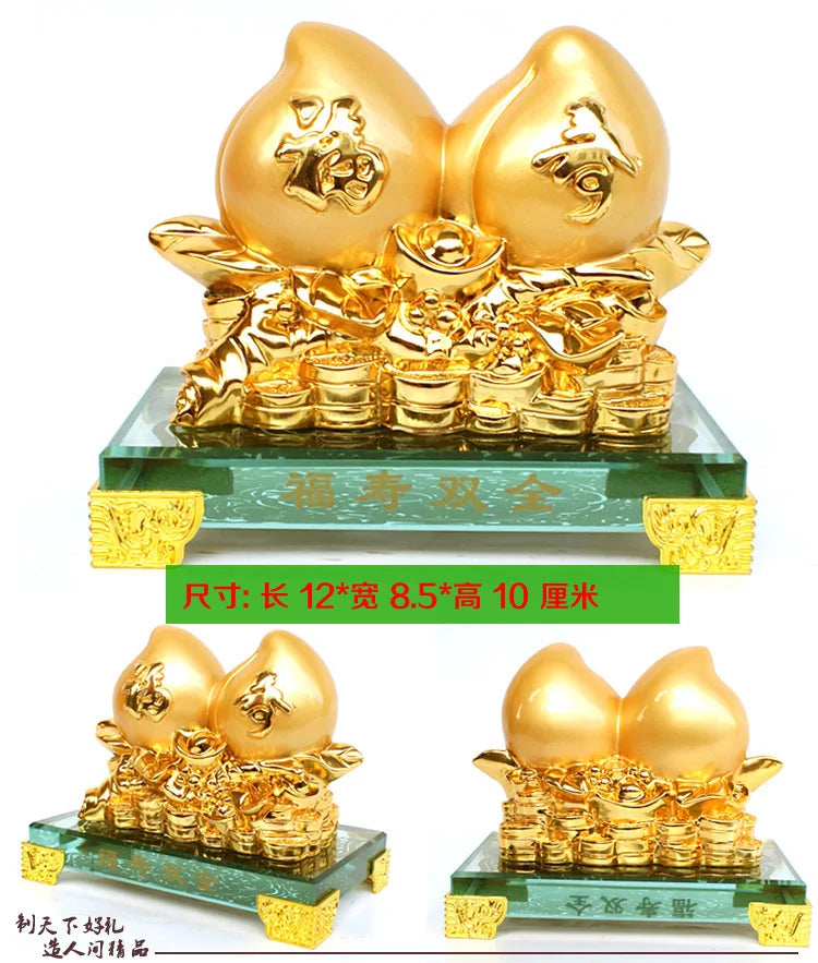 Crystal-bottom golden birthday peach ornaments wholesale for elders, parents, milk, old people's birthday and birthday gifts