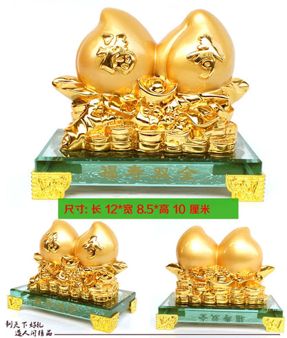 Crystal-bottom golden birthday peach ornaments wholesale for elders, parents, milk, old people's birthday and birthday gifts