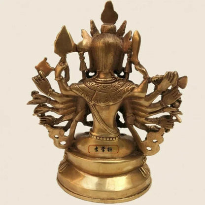 Cundi copper Buddha statue exorcism Quasi tifomu Eighteen Hands Bodhisattva