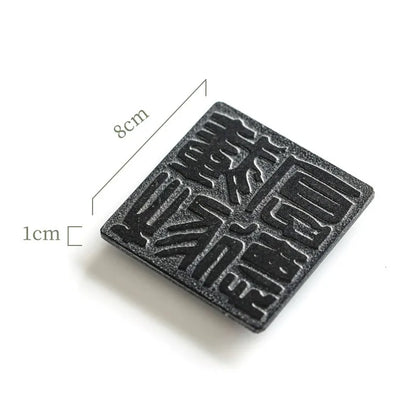 Cup Mat Coaster Teapot Teacup Nature Stone Pad Coffee Placemats Home Decor Durable Heat Resistant Black Square Culture Teaware