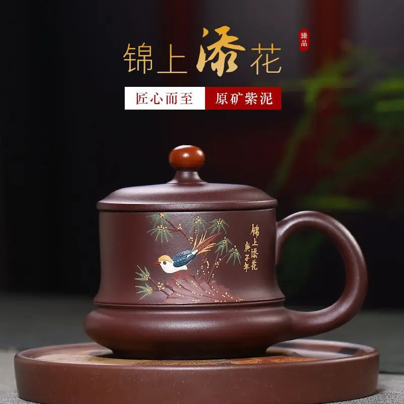 Cup with Cover Purple Sand Icing on the Cake Purple Sand Tea Cup Consignment Rain Medium Sand Wholesale Raw Ore Purple Clay Hand