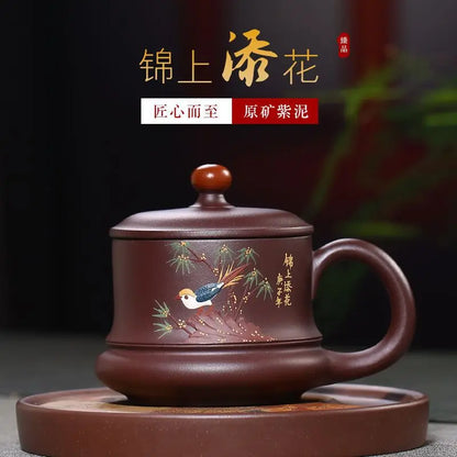 Cup with Cover Purple Sand Icing on the Cake Purple Sand Tea Cup Consignment Rain Medium Sand Wholesale Raw Ore Purple Clay Hand