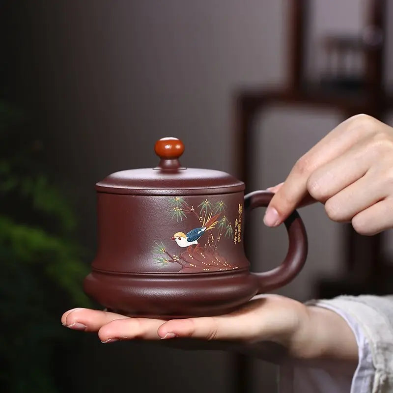 Cup with Cover Purple Sand Icing on the Cake Purple Sand Tea Cup Consignment Rain Medium Sand Wholesale Raw Ore Purple Clay Hand