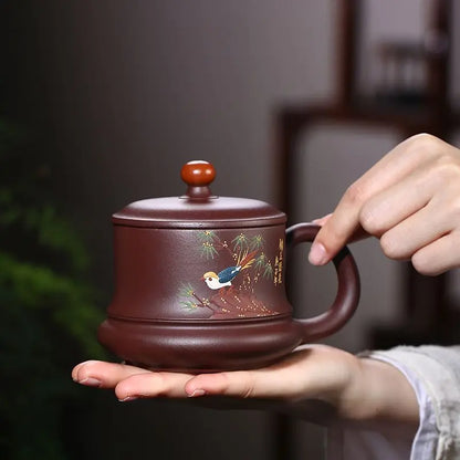 Cup with Cover Purple Sand Icing on the Cake Purple Sand Tea Cup Consignment Rain Medium Sand Wholesale Raw Ore Purple Clay Hand