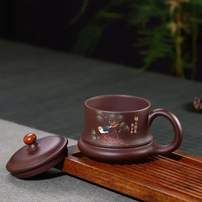 Cup with Cover Purple Sand Icing on the Cake Purple Sand Tea Cup Consignment Rain Medium Sand Wholesale Raw Ore Purple Clay Hand