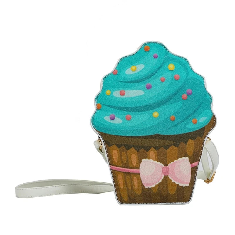 Cupcake Bag Crossbody Purse PU Crossbody Shoulder Bag Cupcake Box Crossbody Handbag Small Purse Phone Shoulder Bag