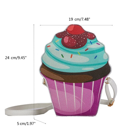 Cupcake Bag Crossbody Purse PU Crossbody Shoulder Bag Cupcake Box Crossbody Handbag Small Purse Phone Shoulder Bag