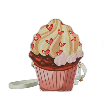 Cupcake Bag Crossbody Purse PU Crossbody Shoulder Bag Cupcake Box Crossbody Handbag Small Purse Phone Shoulder Bag