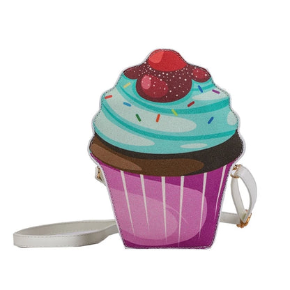 Cupcake Bag Crossbody Purse PU Crossbody Shoulder Bag Cupcake Box Crossbody Handbag Small Purse Phone Shoulder Bag