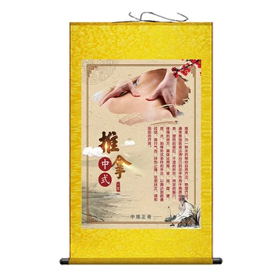 Cupping Scraping Massage Traditional Chinese Medicine Art Wall Scroll Wall Hanging Painting Scroll
