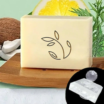 Custom Clear Acrylic Soap Stamp Mini Seal Chapter Diy Handmade Soap Making Supplies Tools Kits Flower English Letter Pattern