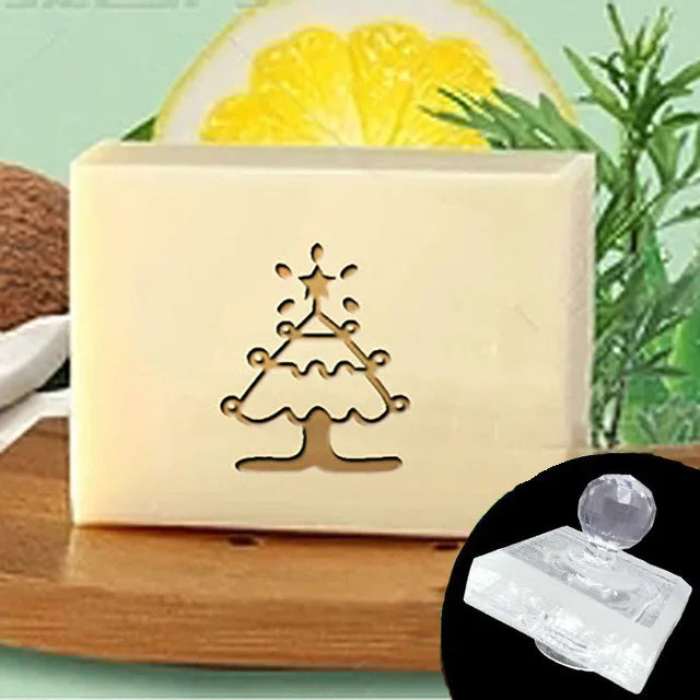Custom Clear Acrylic Soap Stamp Mini Seal Chapter Diy Handmade Soap Making Supplies Tools Kits Flower English Letter Pattern