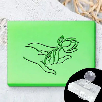 Custom Clear Acrylic Soap Stamp Mini Seal Chapter Diy Handmade Soap Making Supplies Tools Kits Flower English Letter Pattern