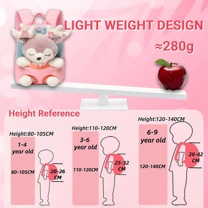 Custom Cute Toddler Backpack for Girls Custom Any Name Little Doll Stuffed Animal Kids Plush Backpack Mini Baby Girl Backpack