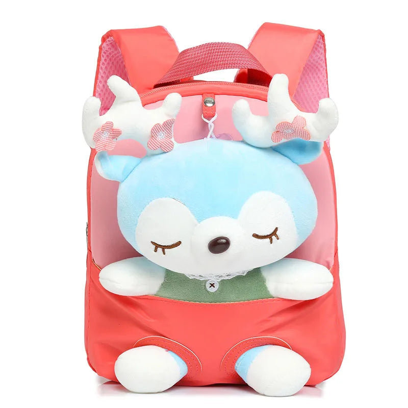 Custom Cute Toddler Backpack for Girls Custom Any Name Little Doll Stuffed Animal Kids Plush Backpack Mini Baby Girl Backpack