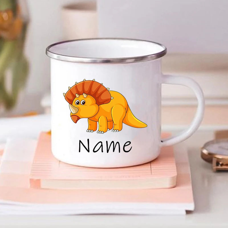 Custom Dinosaur with Name Coffee Cup Personalized Kids Cup Birthday Party Favors for Kids Children Christmas Valentines Day Gift