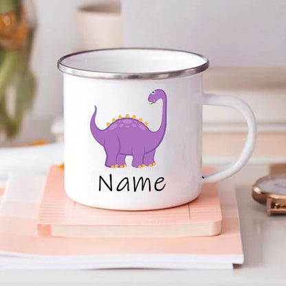 Custom Dinosaur with Name Coffee Cup Personalized Kids Cup Birthday Party Favors for Kids Children Christmas Valentines Day Gift
