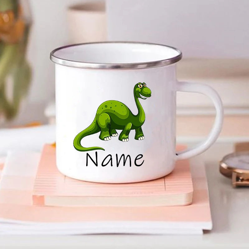 Custom Dinosaur with Name Coffee Cup Personalized Kids Cup Birthday Party Favors for Kids Children Christmas Valentines Day Gift