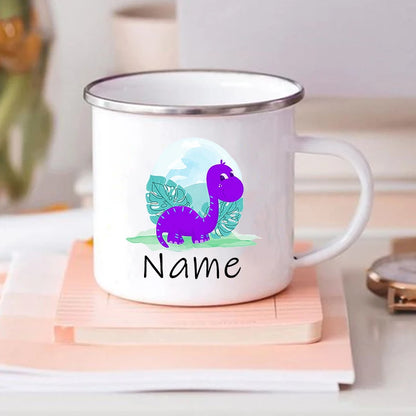 Custom Dinosaur with Name Coffee Cup Personalized Kids Cup Birthday Party Favors for Kids Children Christmas Valentines Day Gift