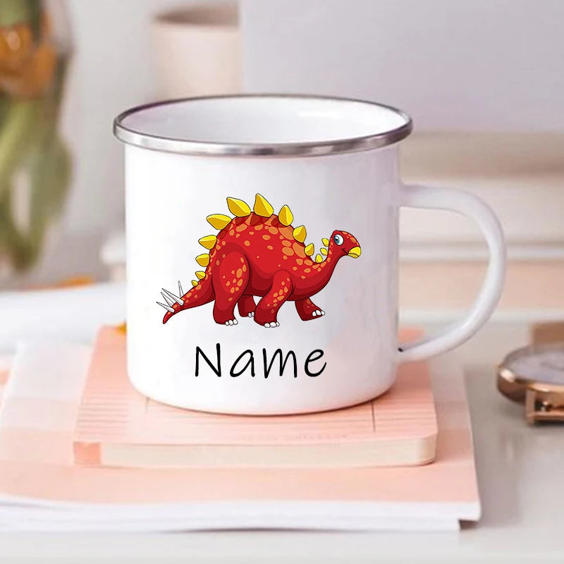 Custom Dinosaur with Name Coffee Cup Personalized Kids Cup Birthday Party Favors for Kids Children Christmas Valentines Day Gift